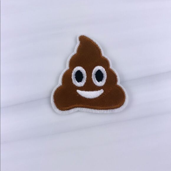 Poop Emoji Embroidered Patch - Picture 1 of 3